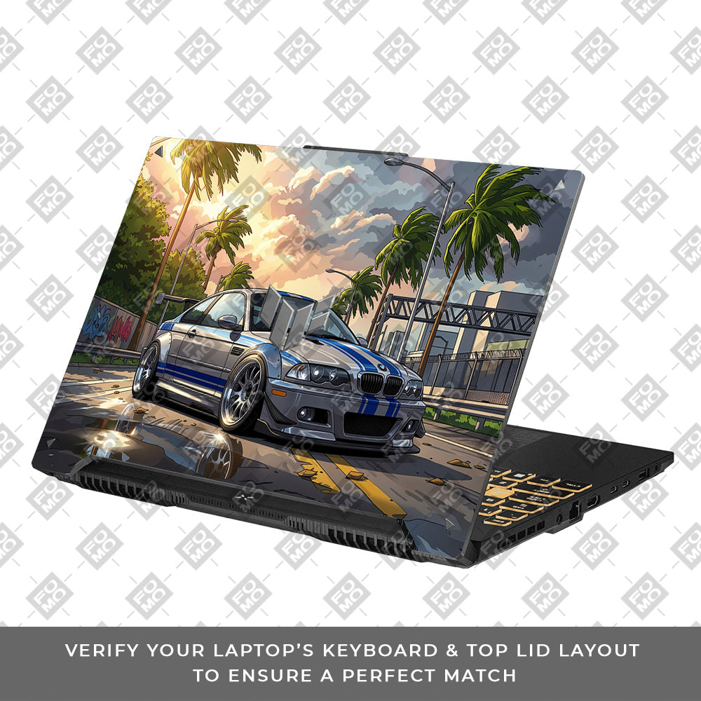 Street Icon BMW E46 Drift Legend Asus TUF Gaming F16 and TUF Gaming A16 Laptop Skin