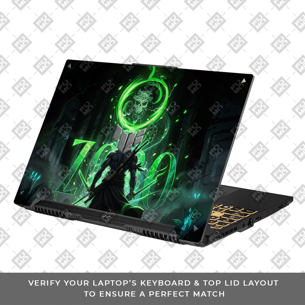 Zoro Green Aura Asus TUF Gaming F16 and TUF Gaming A16 Laptop Skin