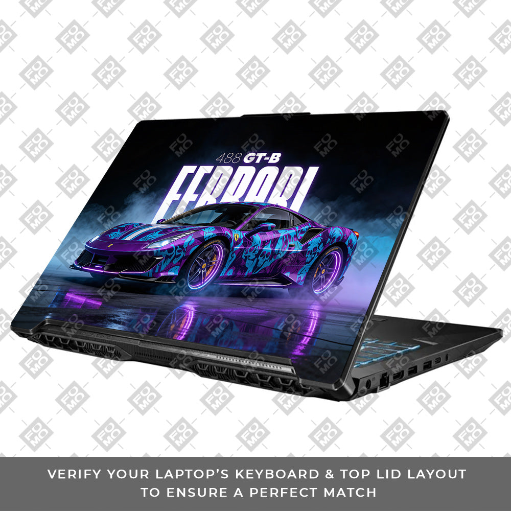 Psycho Drive Ferrari 488 Asus TUF Gaming F17 FX706 Laptop Skin
