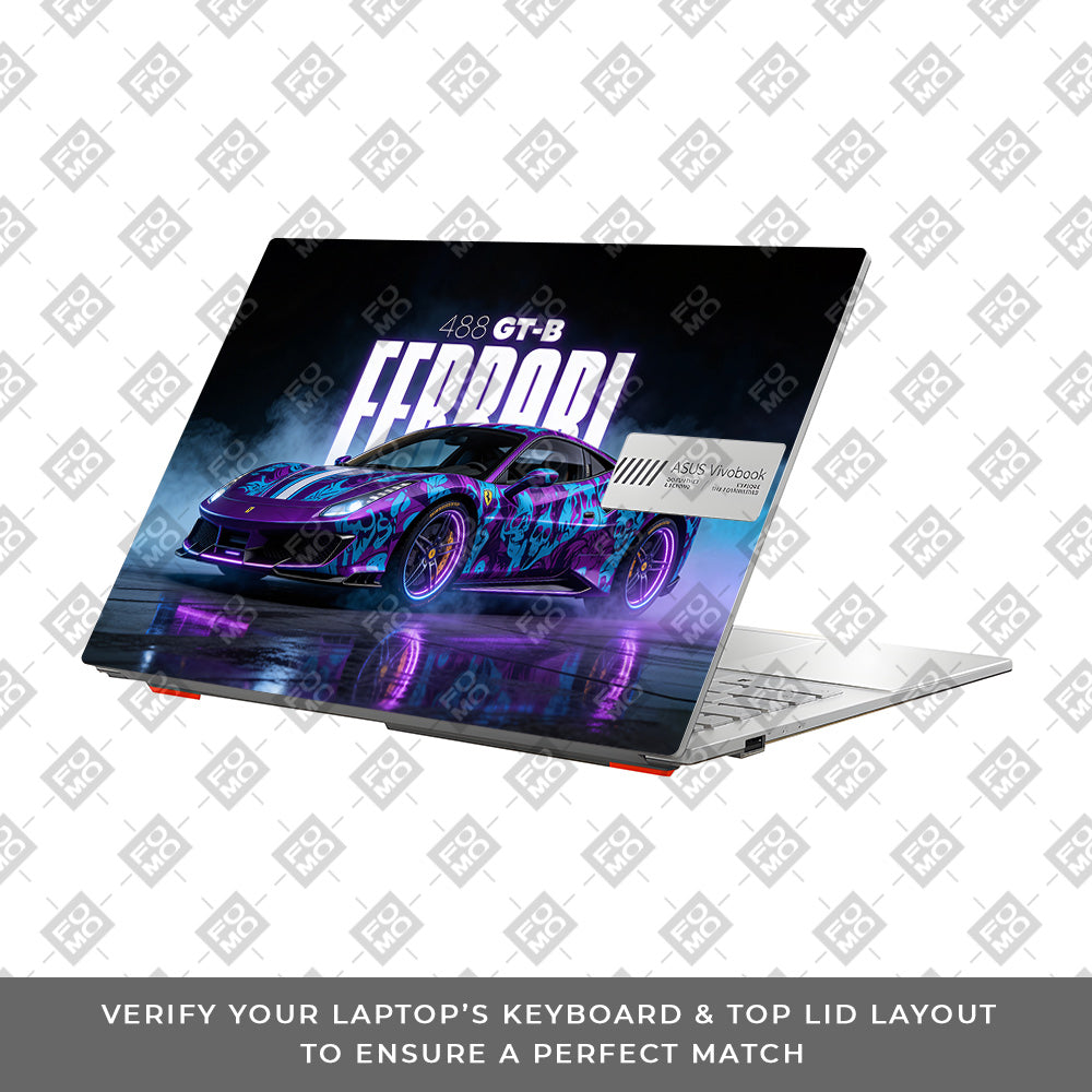 Psycho Drive Ferrari 488 Asus Vivobook 16X M1603QA Laptop Skin