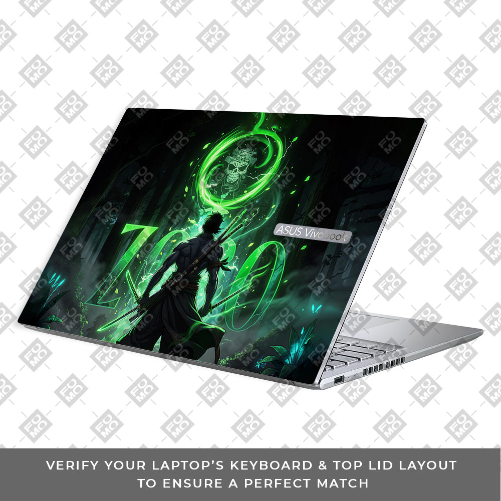 Zoro Green Aura Asus VivoBook 16X K3605 Laptop Skin