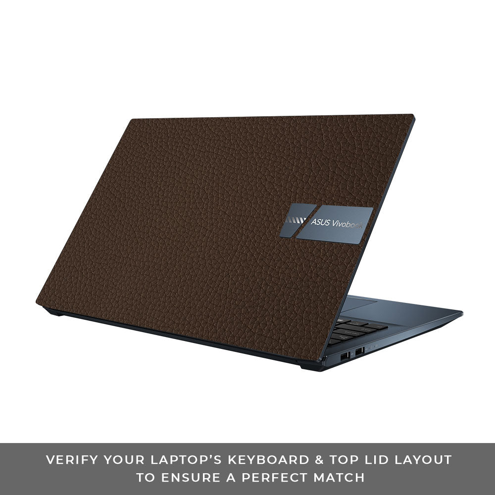 Textured Brown Leather Asus Vivobook Pro 15 M6500QC & M6500QH Laptop Skin