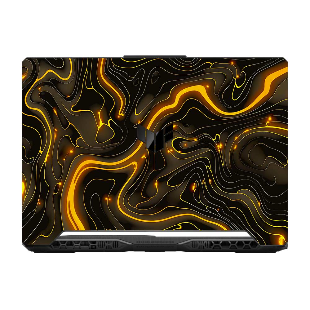 Golden Lava Waves Asus TUF F15 FX506 and A15 FA506 Laptop Skin