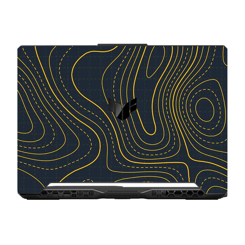 Yellow Contour Lines Asus TUF F15 FX506 and A15 FA506 Laptop Skin