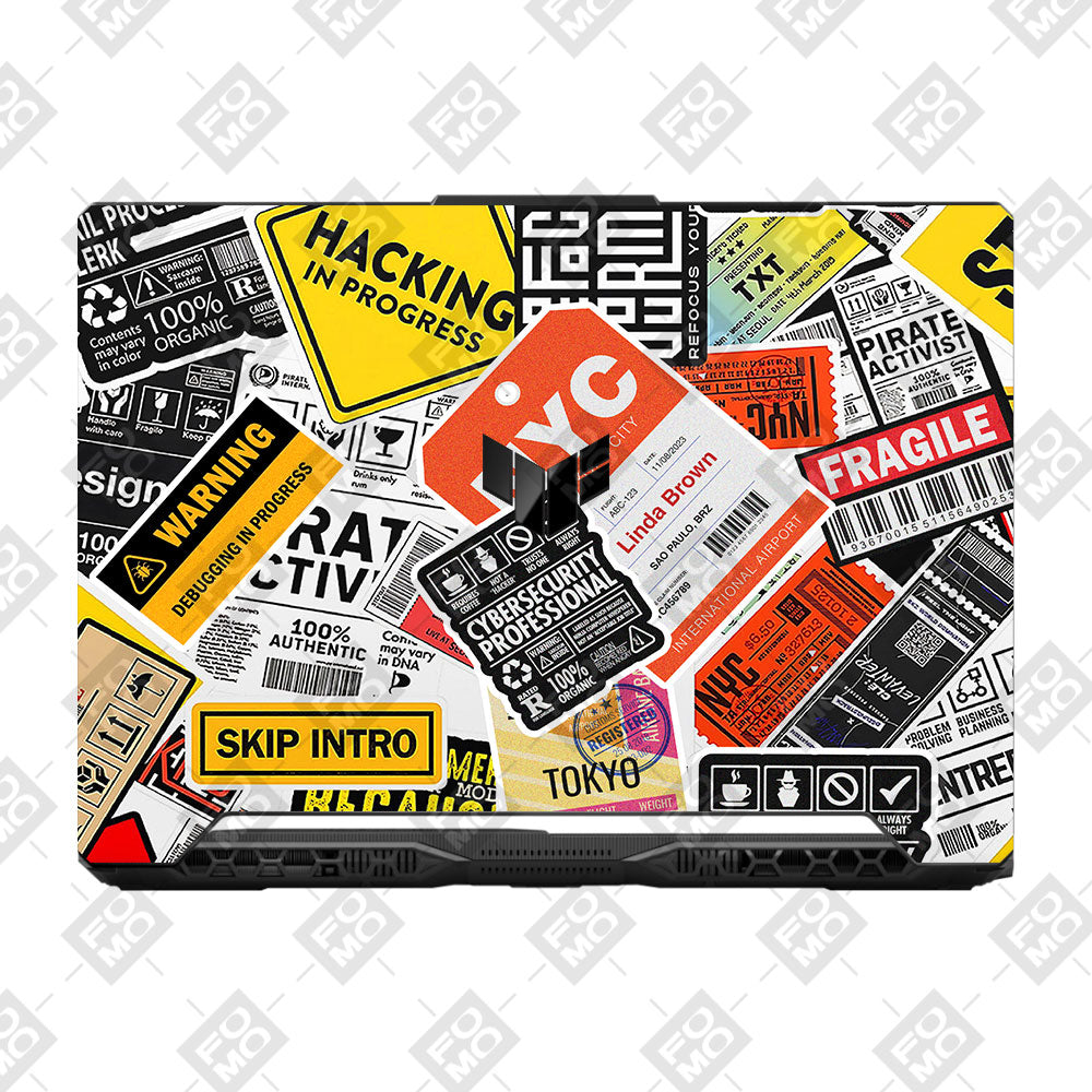 Tech Aesthetic Sticker Collage Asus TUF F15 FX506 & A15 FA506 Laptop Skin