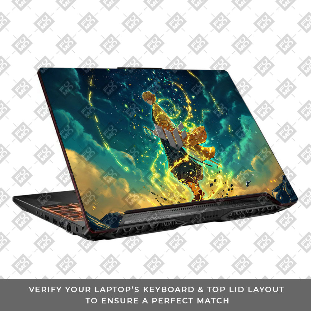 Zenitsu Thunder God Asus TUF F15 FX506 & A15 FA506 Laptop Skin