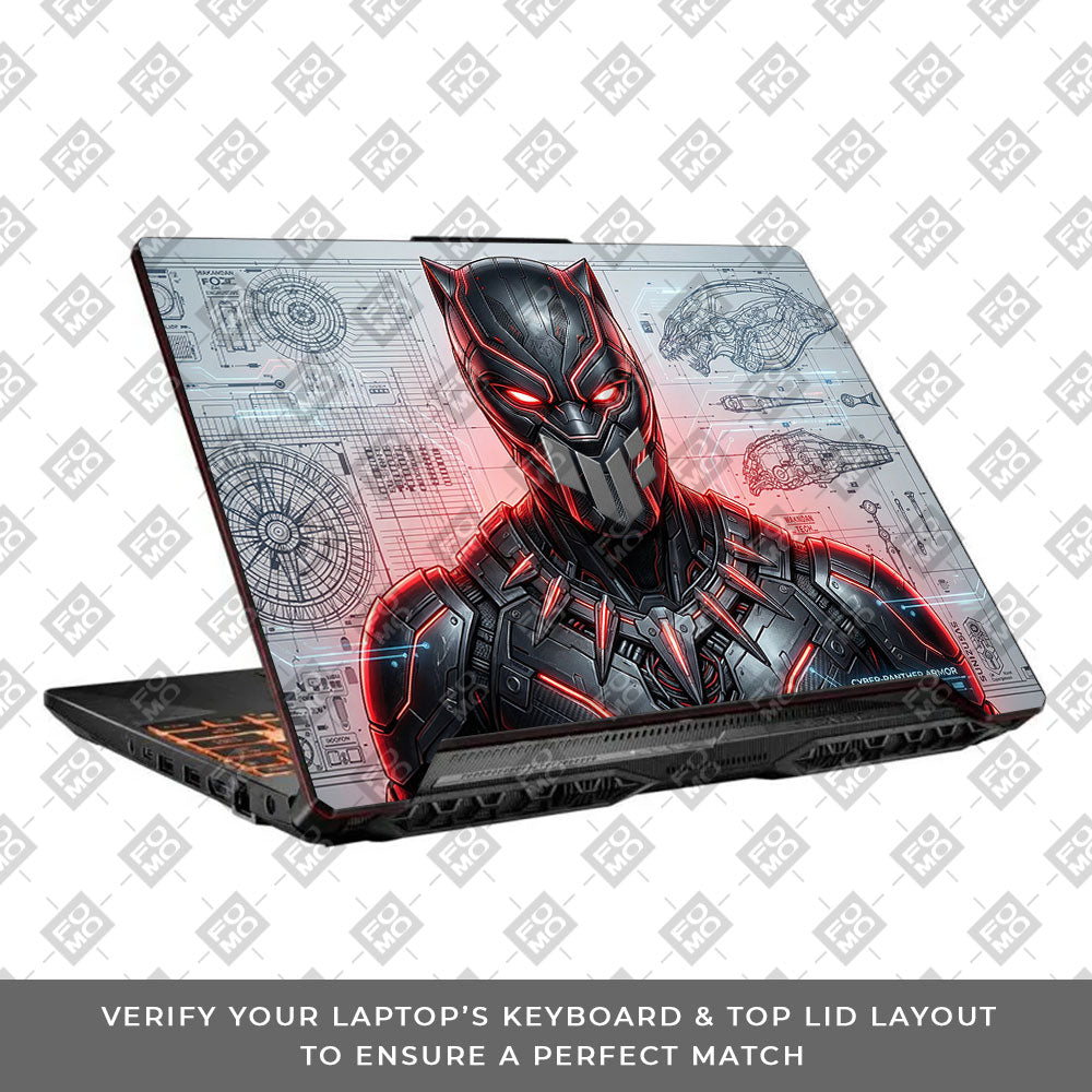 Futuristic Black Panther Asus TUF F15 FX506 & A15 FA506 3D Laptop Skin