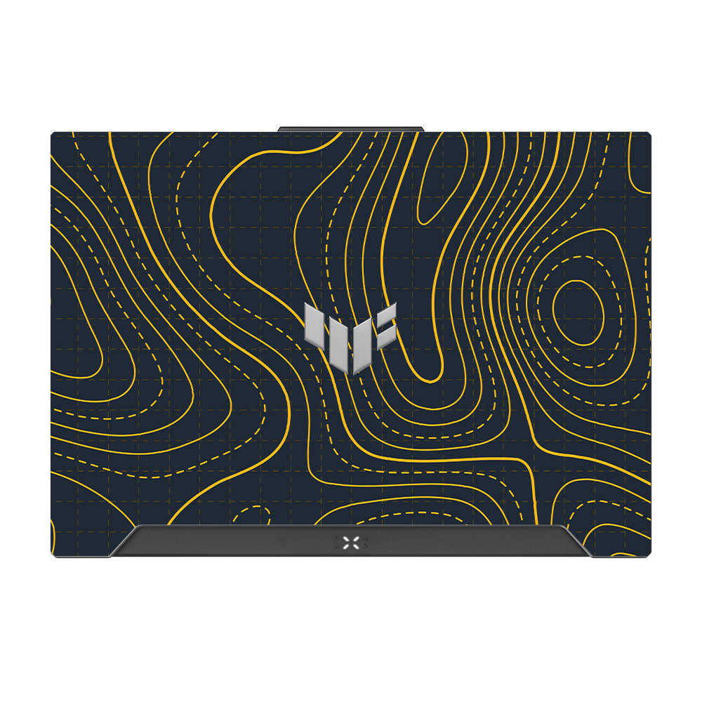 Yellow Contour Lines Asus TUF F15 FX507 and A15 FA507 Laptop Skin