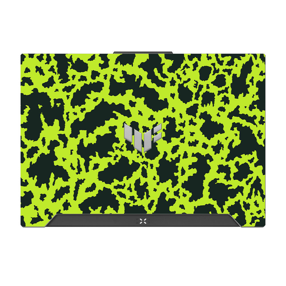 Neon Green Splatter Camo Asus TUF F15 FX507 and A15 FA507 Laptop Skin