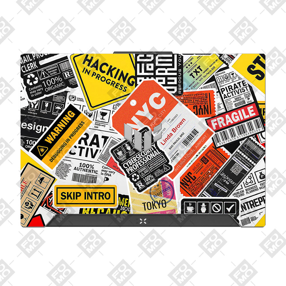Tech Aesthetic Sticker Collage Asus TUF F15 FX507 & A15 FA507 Laptop Skin
