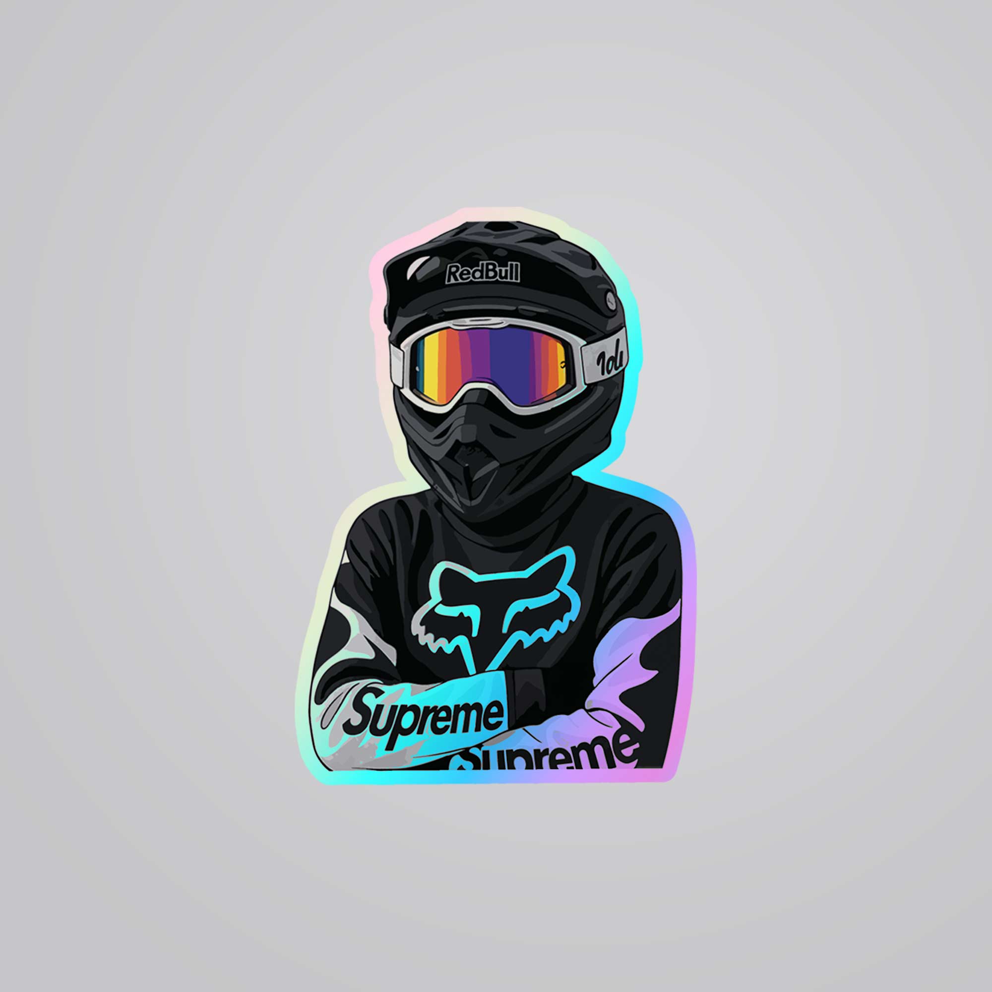 Fomo-Store Holographic Stickers Cars & Bikes Motorcross Rider Helmet