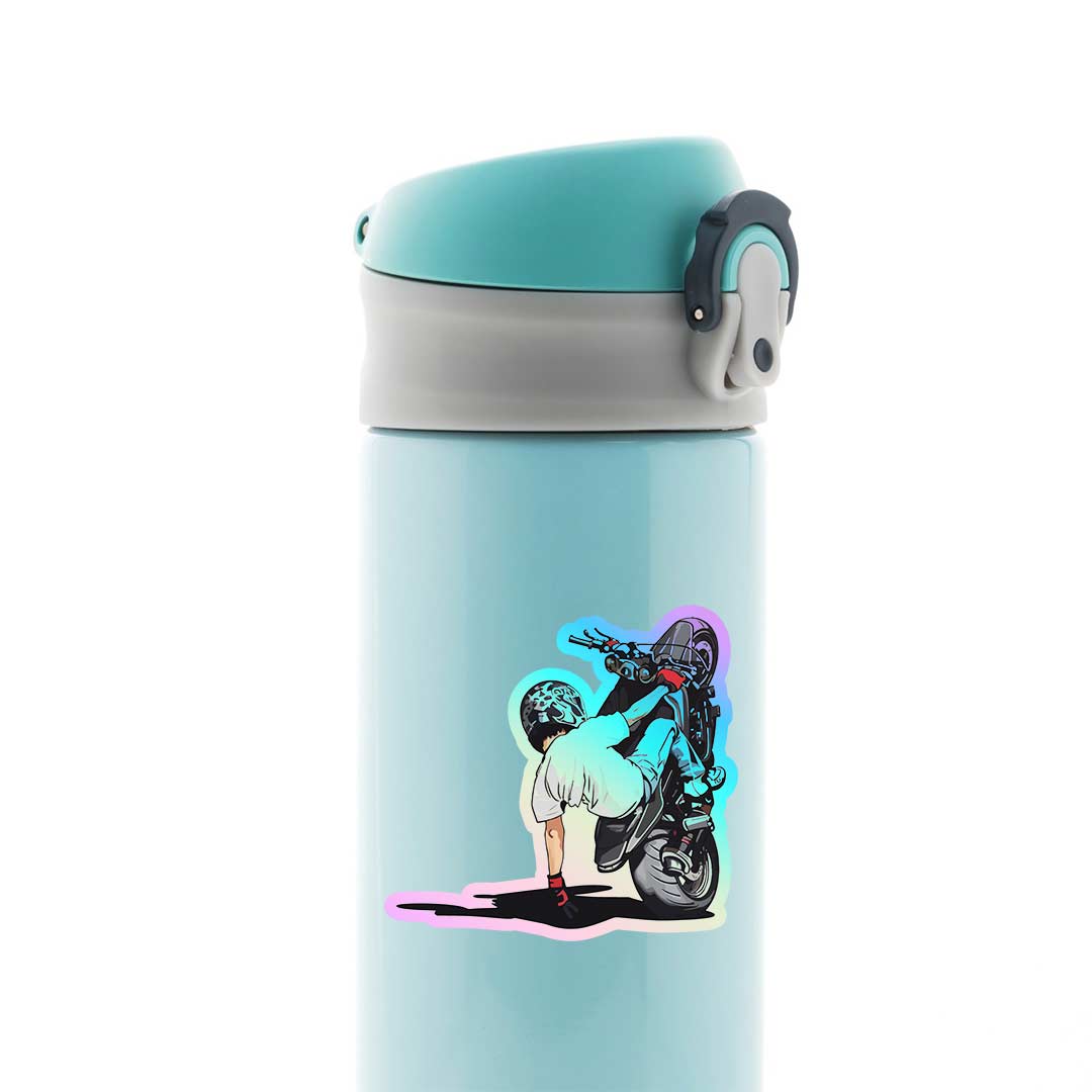 Bike Stunt Action Holographic Stickers