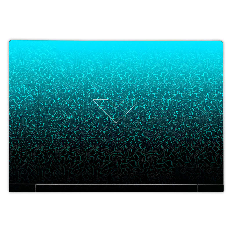 Cyan Blue to Black Gradient HP Victus Laptop Skin