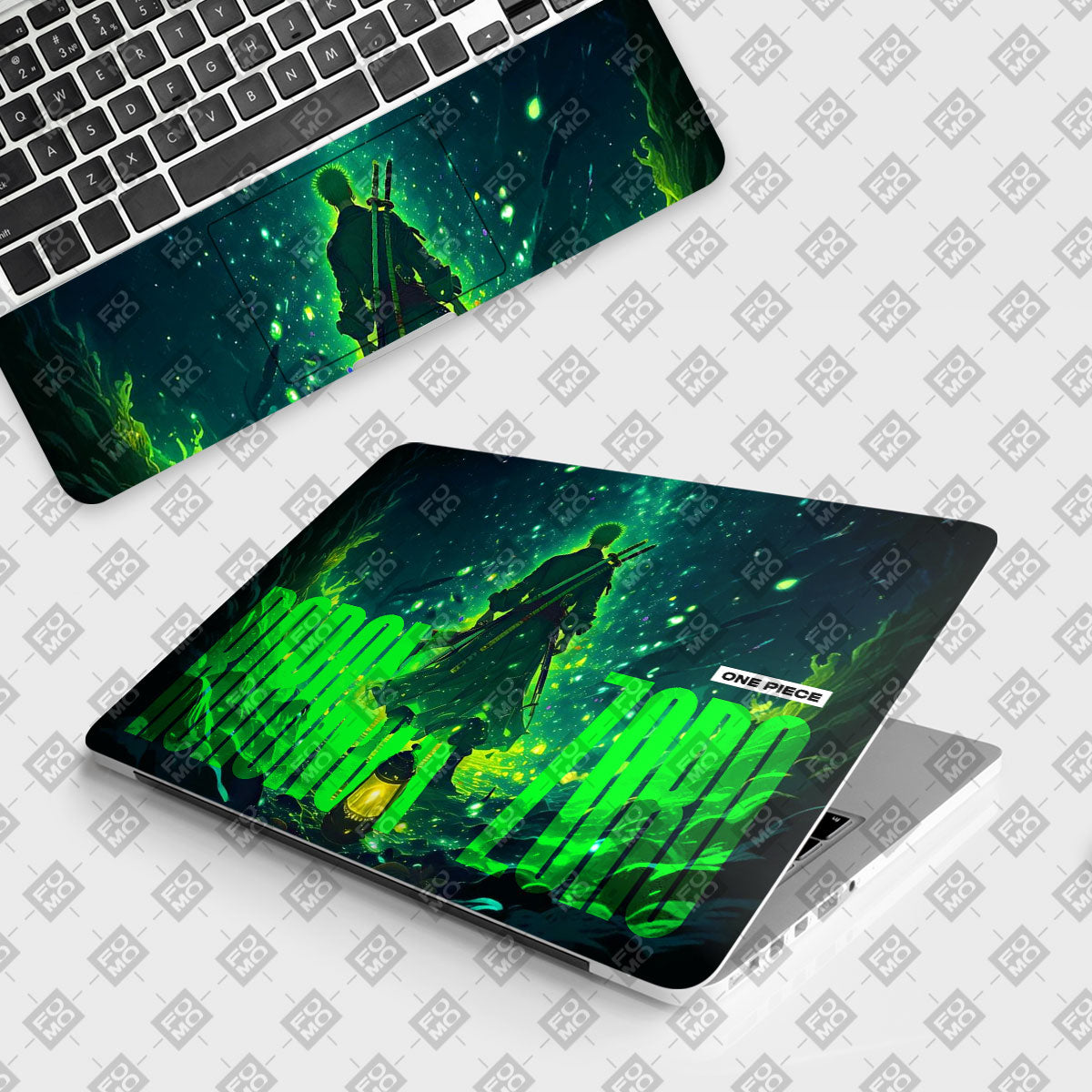 Roronoa Zoro Green Fury Anime Laptop Skin