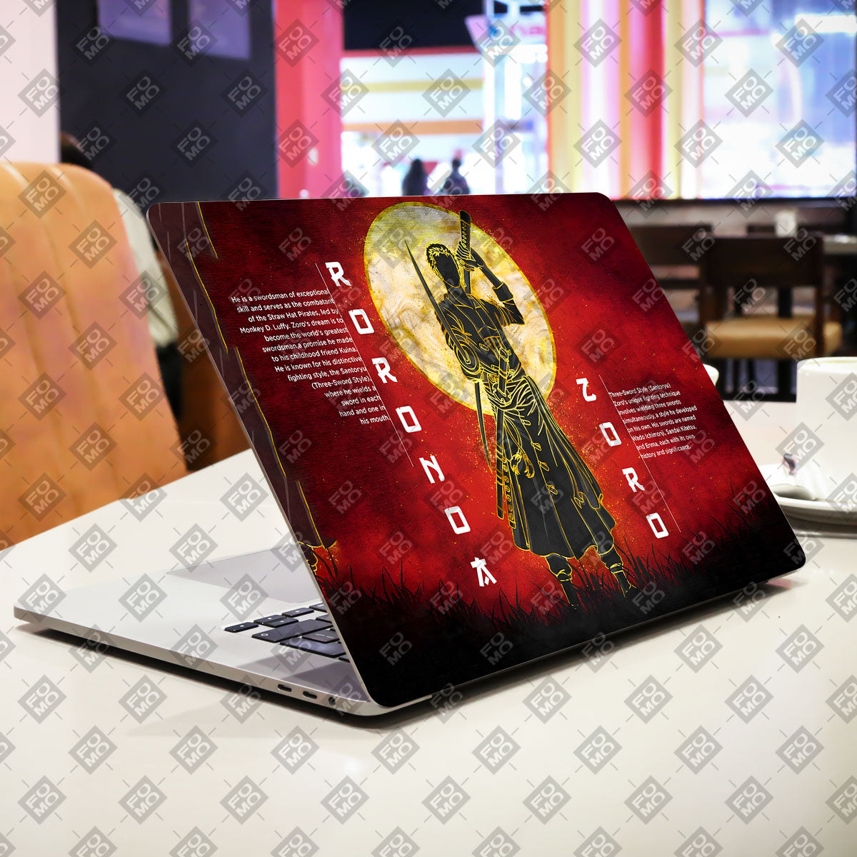 Zoro Under Golden Moon Anime Laptop Skin