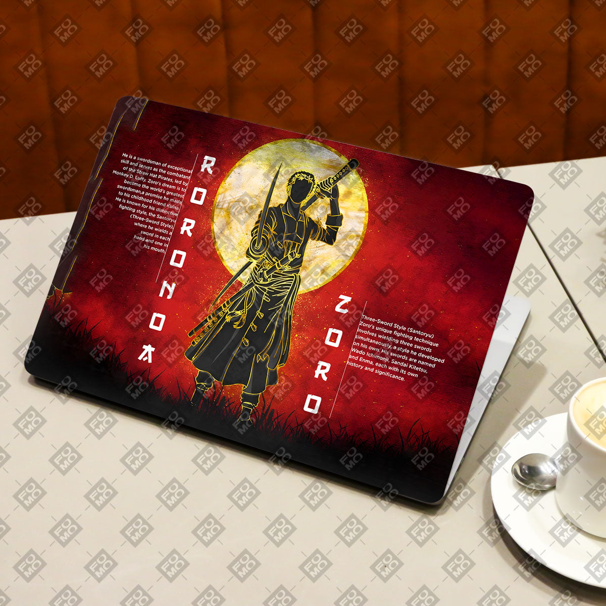 Zoro Under Golden Moon Anime Laptop Skin