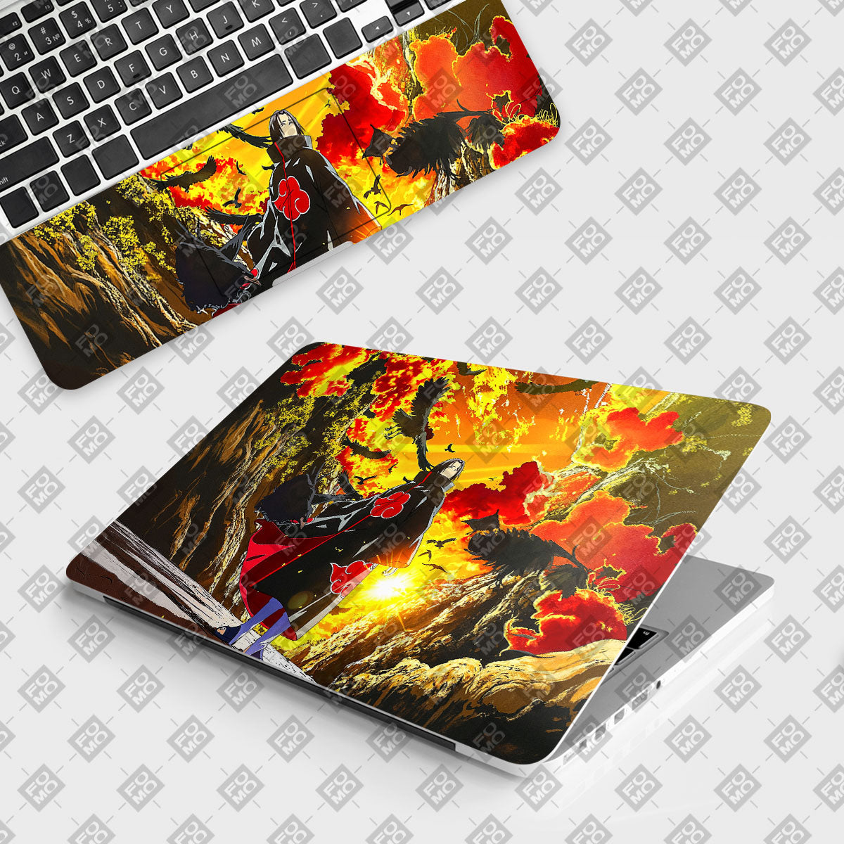 Itachi with Flock of Crows Anime Laptop Skin