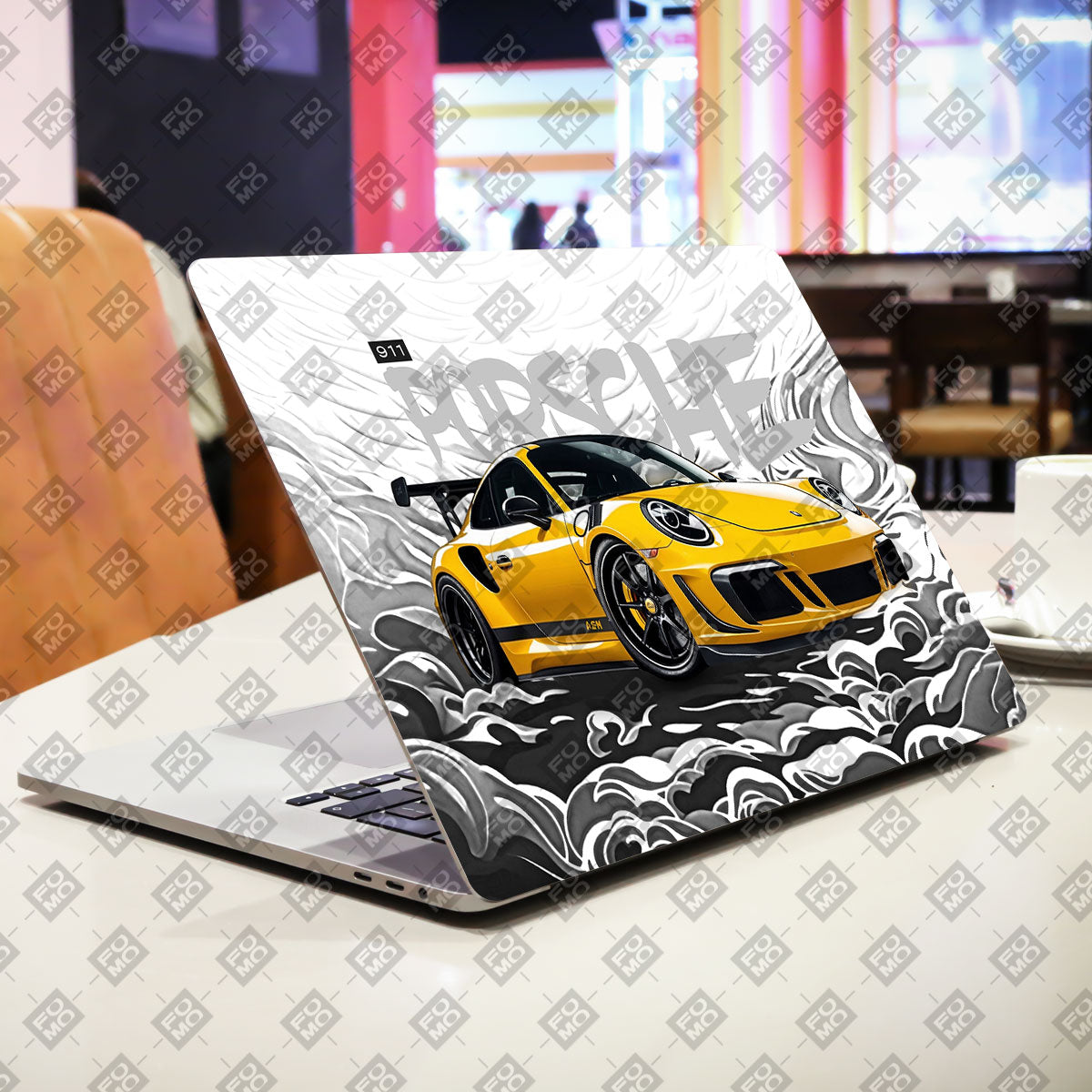 Porsche 911 Yellow Blaze Cars & Bikes Laptop Skin
