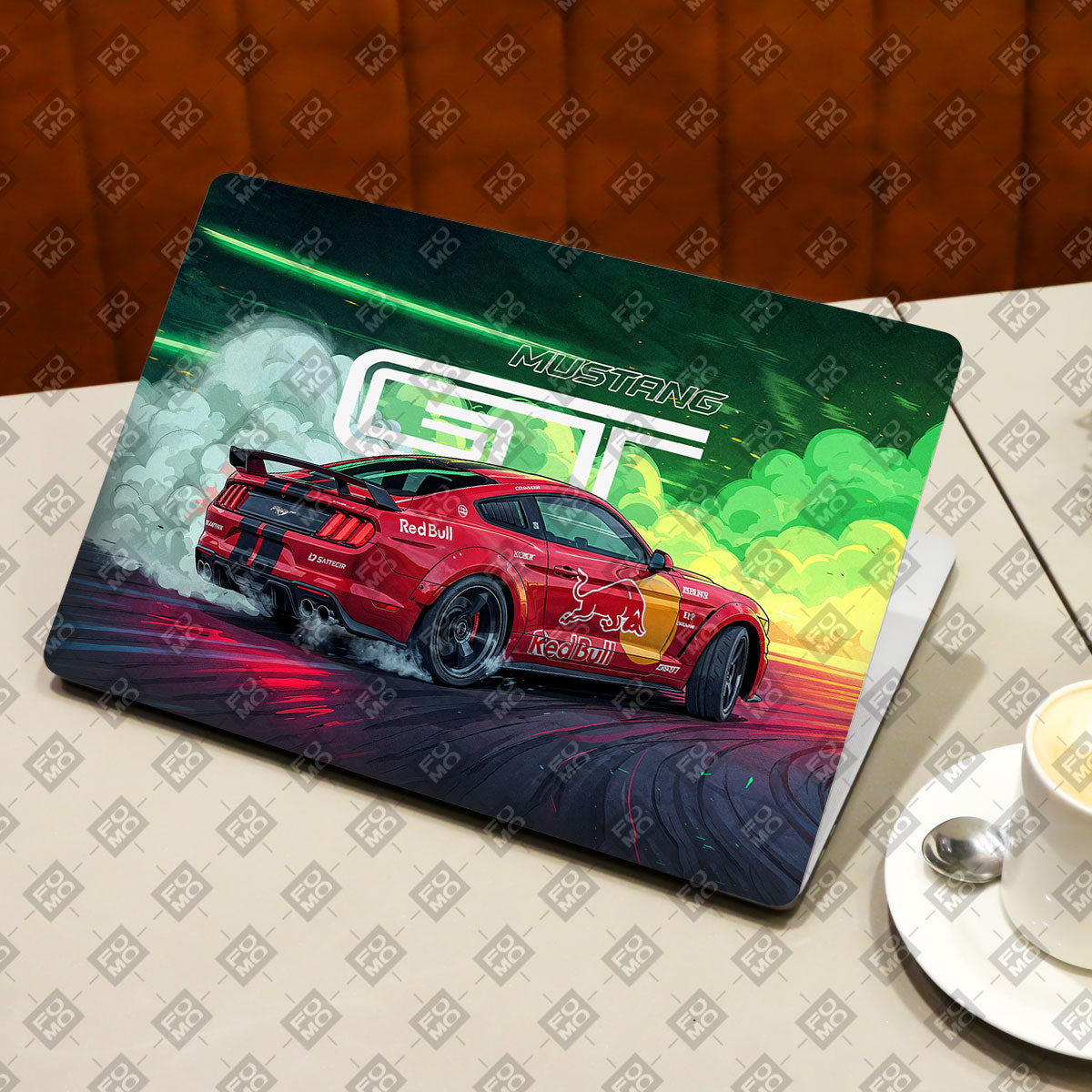 Mustang GT Red Bull Drift Beast Cars & Bikes Laptop Skin
