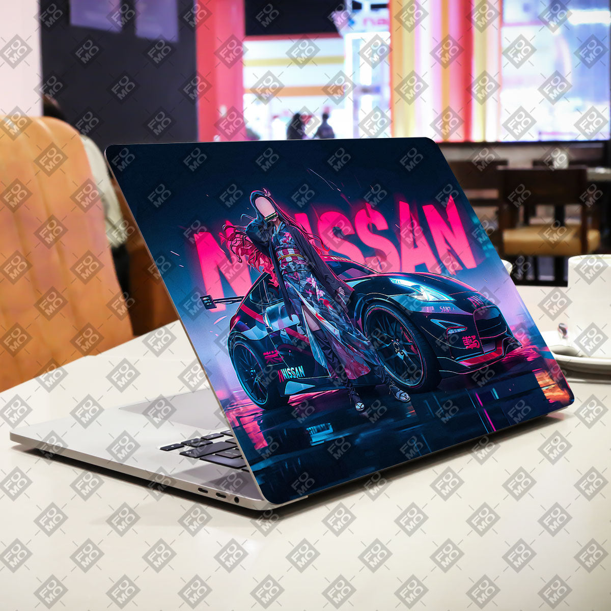 Neon Bloom Nezuko Racer Cars & Bikes Laptop Skin