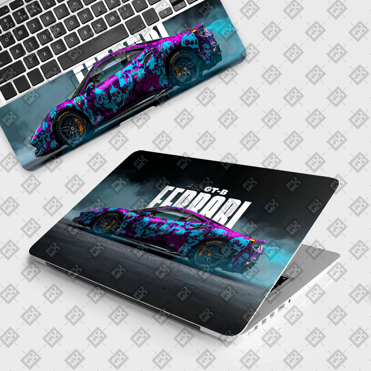 Psycho Drive Ferrari 488 Skullstorm Cars & Bikes Laptop Skin