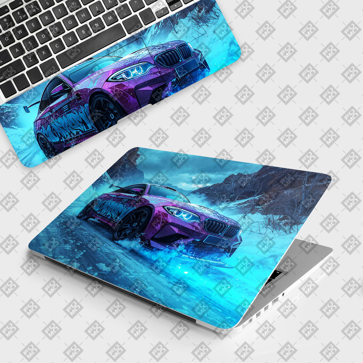 BMW Neon Drift Cars & Bikes Laptop Skin