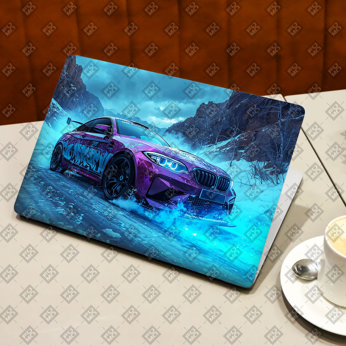 BMW Neon Drift Cars & Bikes Laptop Skin