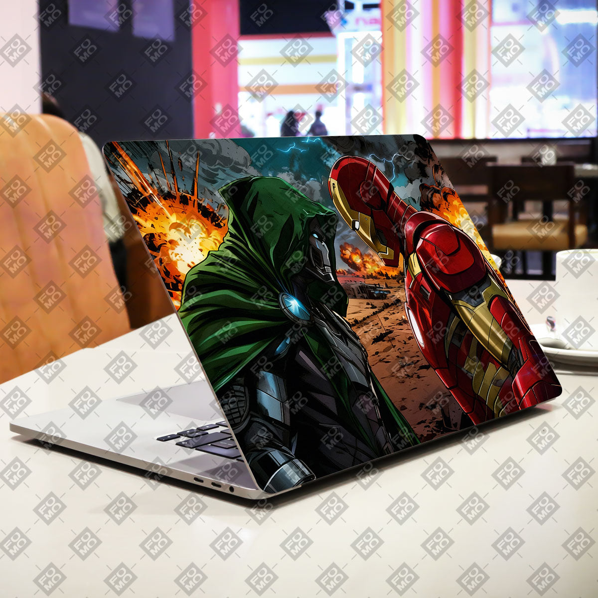 Iron Man vs Doom Comic Laptop Skin