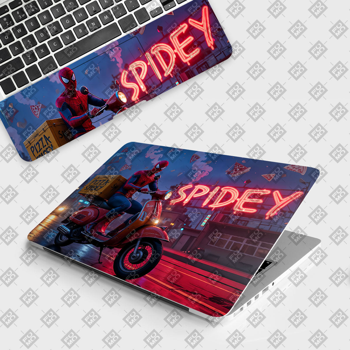 Pizza Spidey Comic Laptop Skin