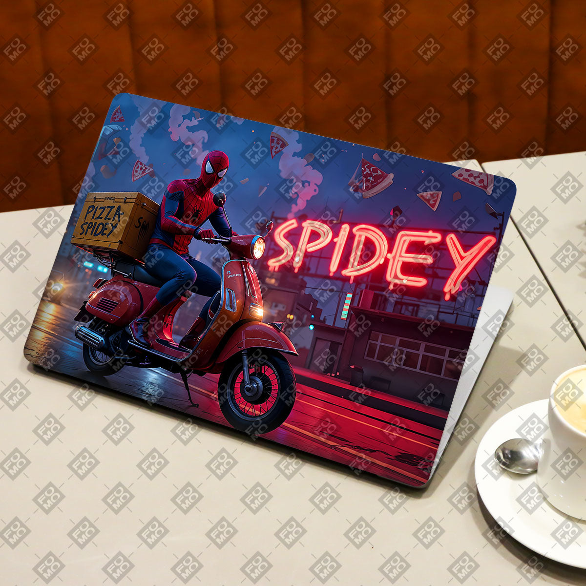 Pizza Spidey Comic Laptop Skin