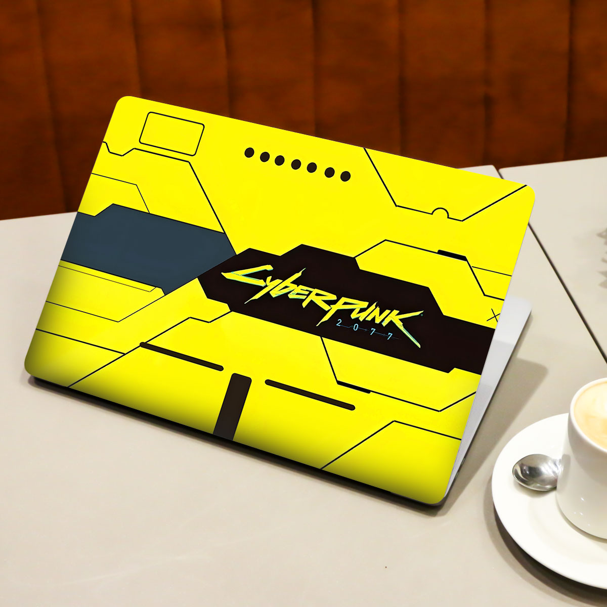 Cyberpunk Yellow Schematic Laptop Skin
