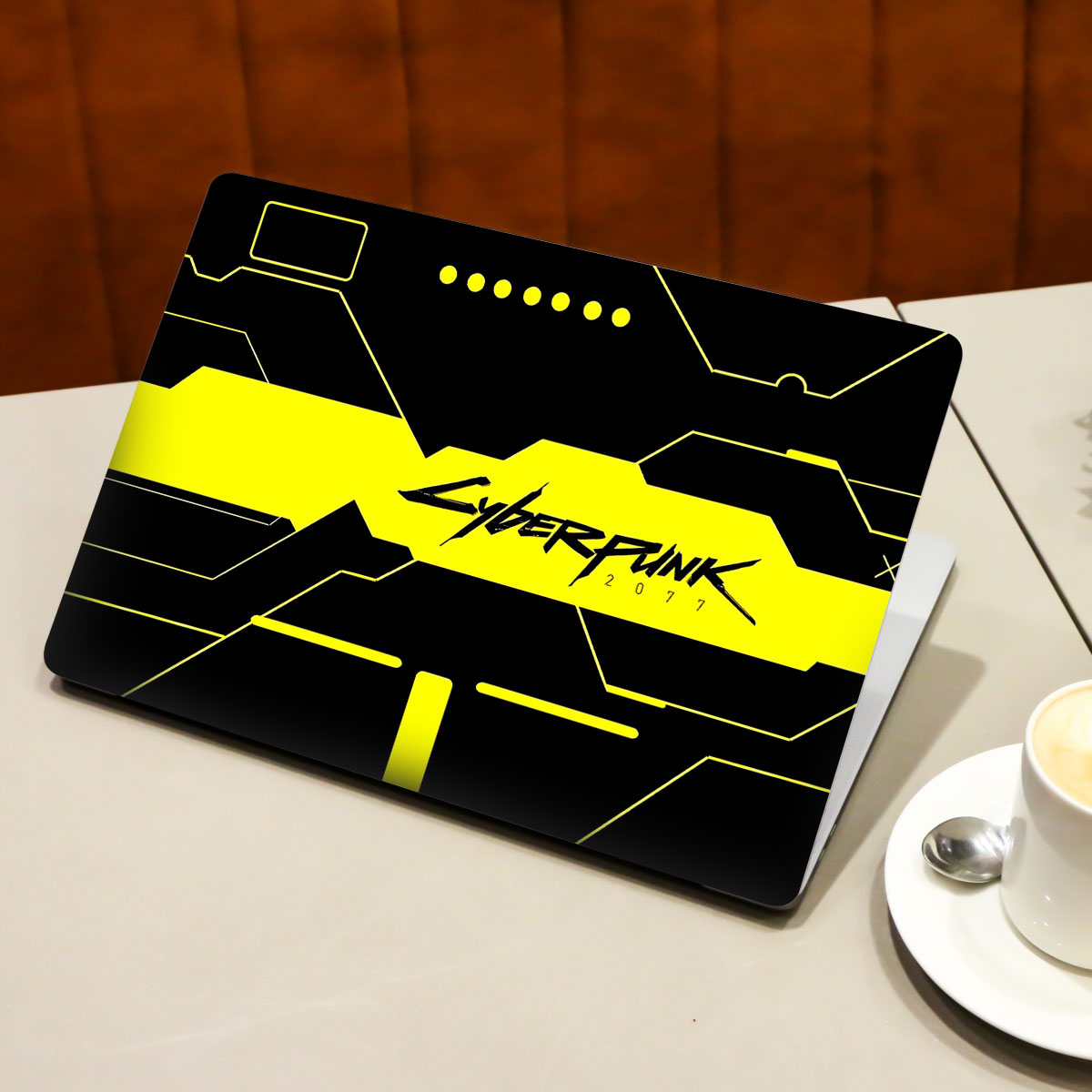 Cyberpunk Yellowline Grid Laptop Skin