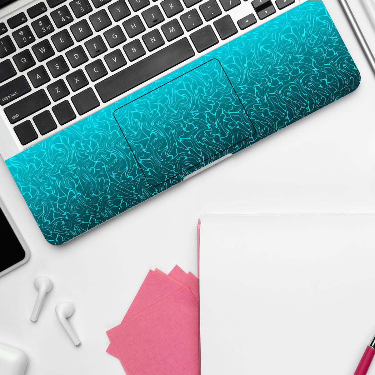 Cyan Blue to Black Gradient Laptop Skin