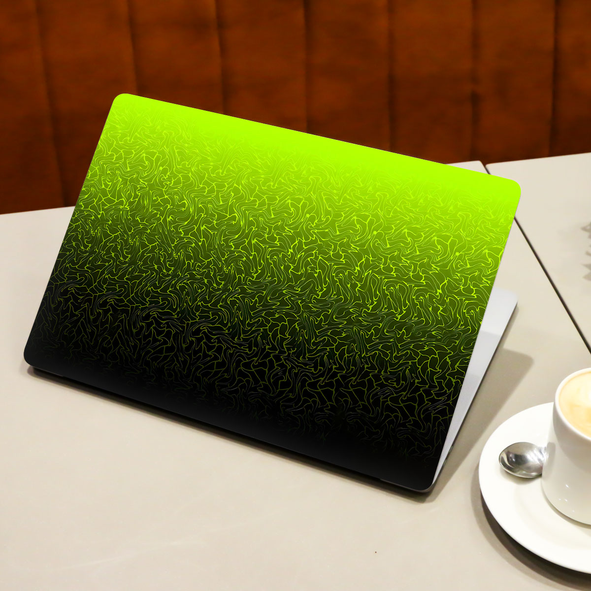 Lime Yellow to Black Gradient Laptop Skin