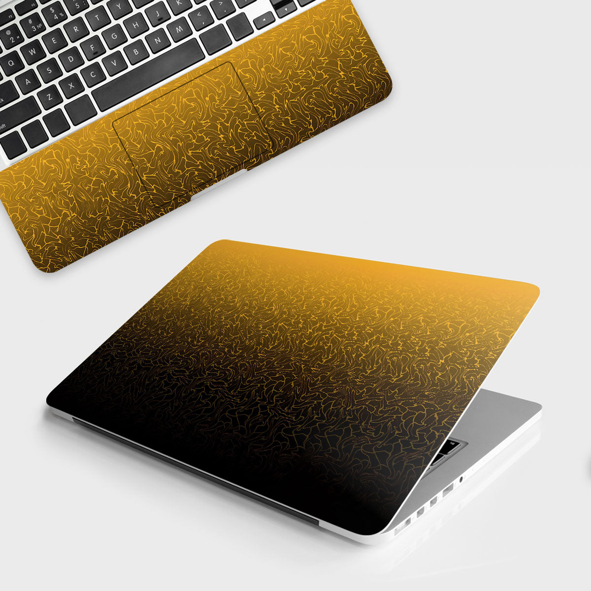 Orange to Black Gradient Laptop Skin