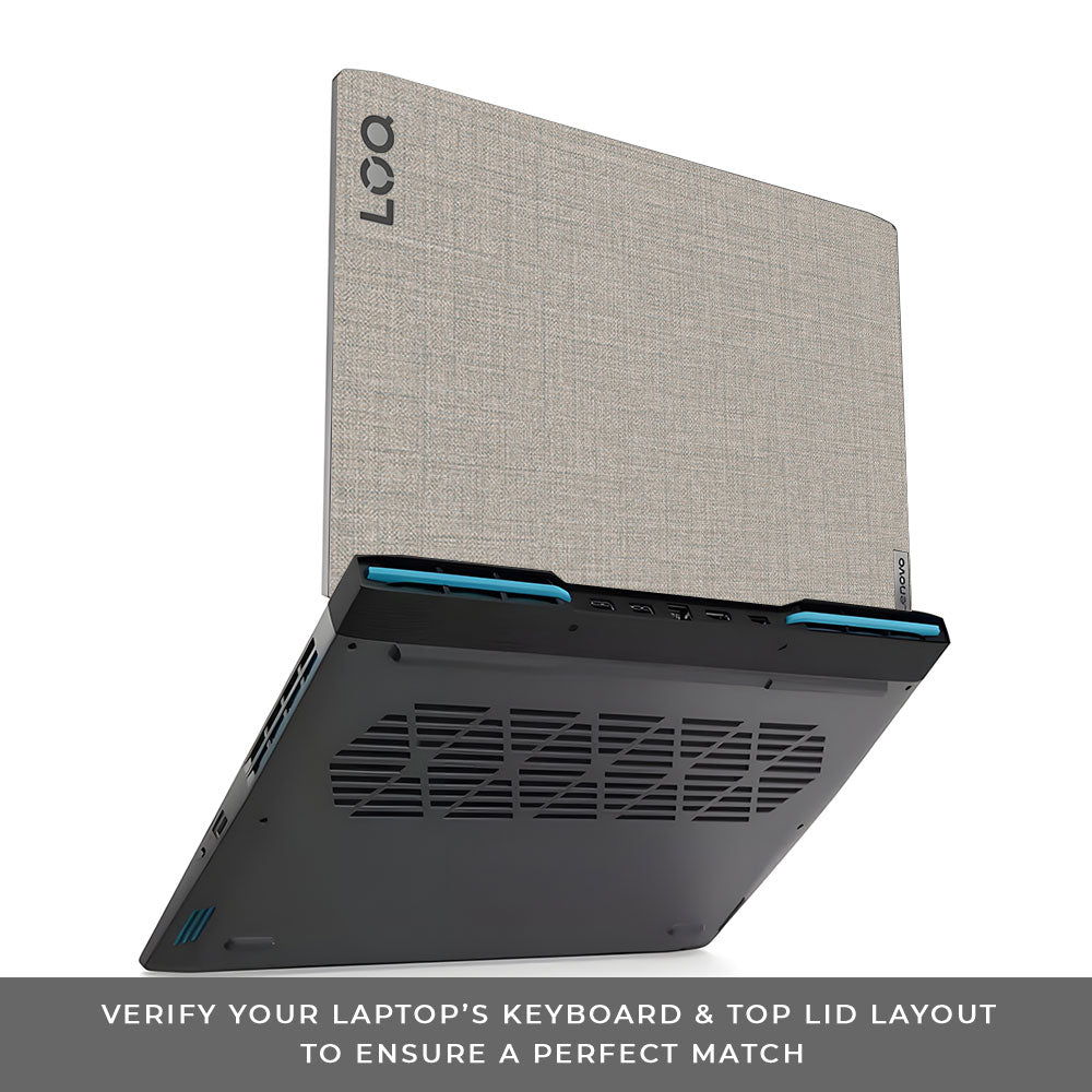 Textured Fabric Grey Lenovo LOQ 2023 15IRH8, 15APH8 Laptop Skin