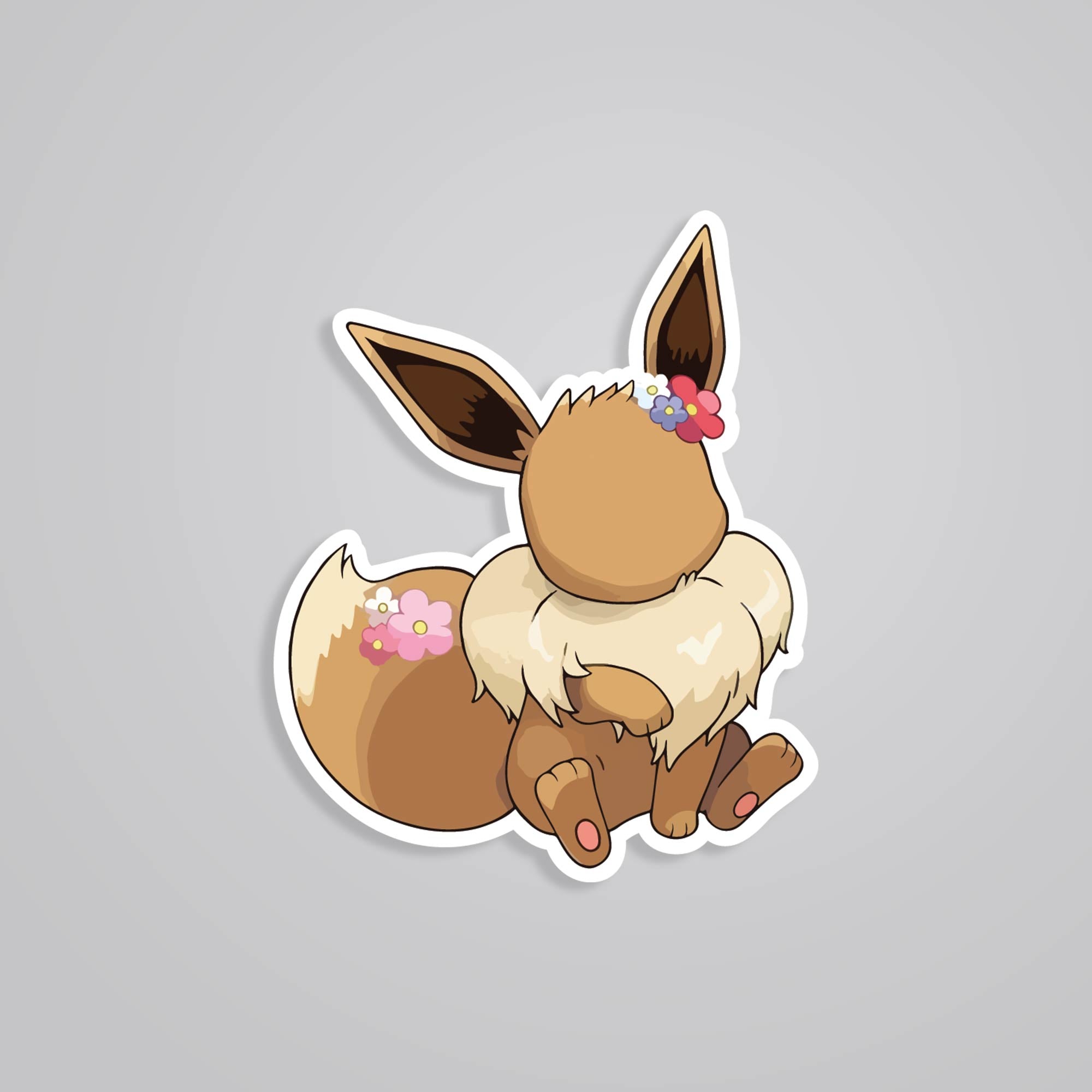 Fomo Store Stickers Anime Eevee with Flower Crown