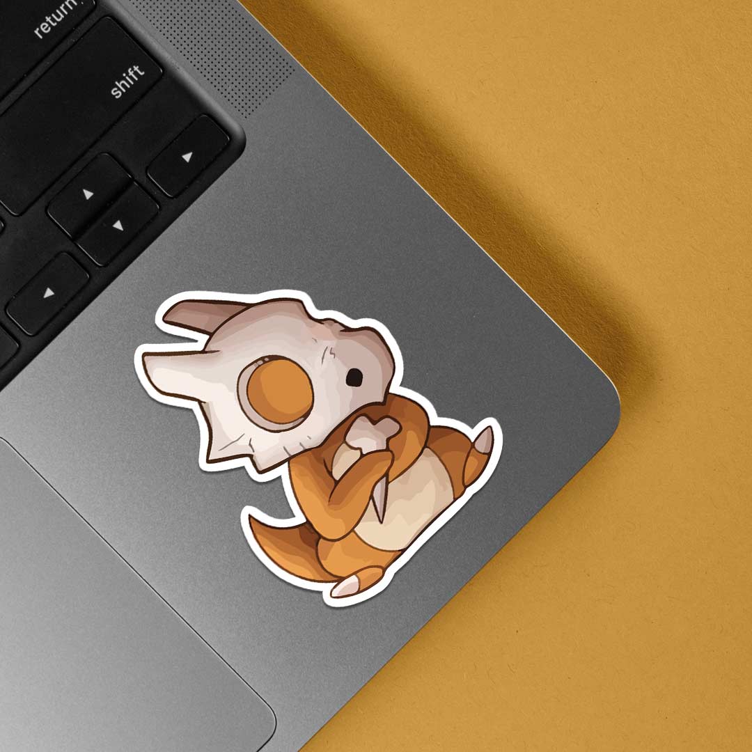 Cubone with Skull Helmet Anime Stickers