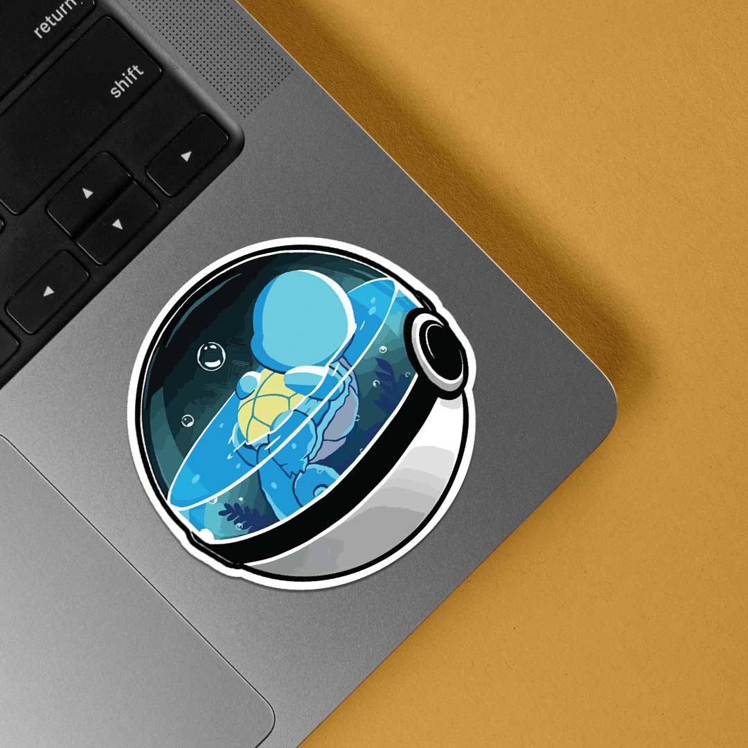 Squirtle in Water Pokeball Anime Stickers