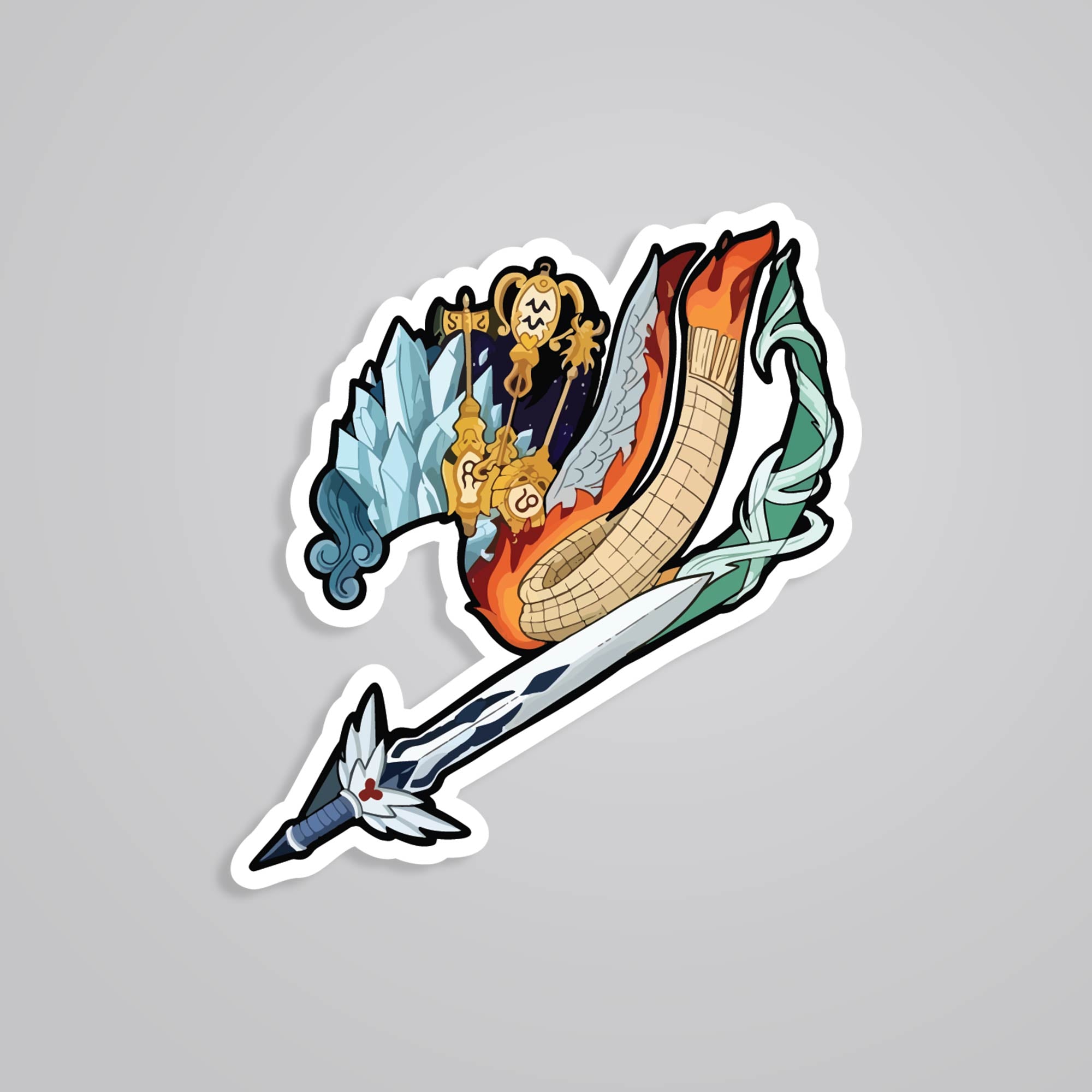 Fomo Store Stickers Anime Fairy Tail Magic Weapons Collection