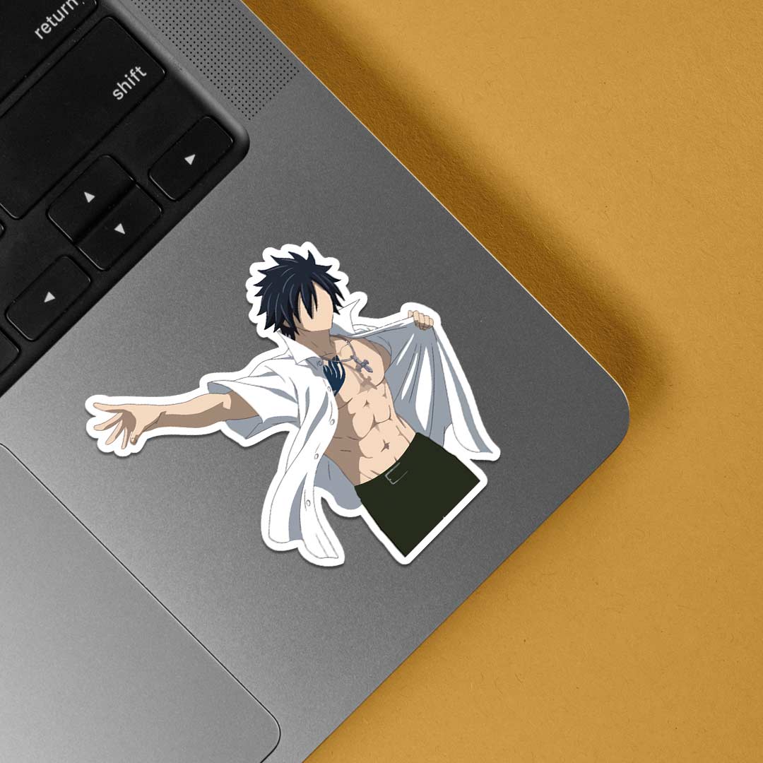Gray Fullbuster Shirtless Anime Stickers