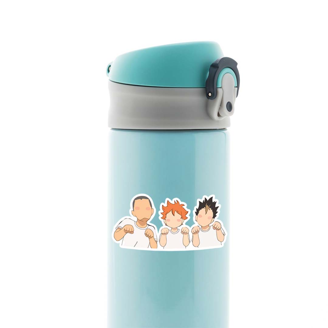 Hinata, Nishinoya and Tanaka Cat Pose Anime Stickers