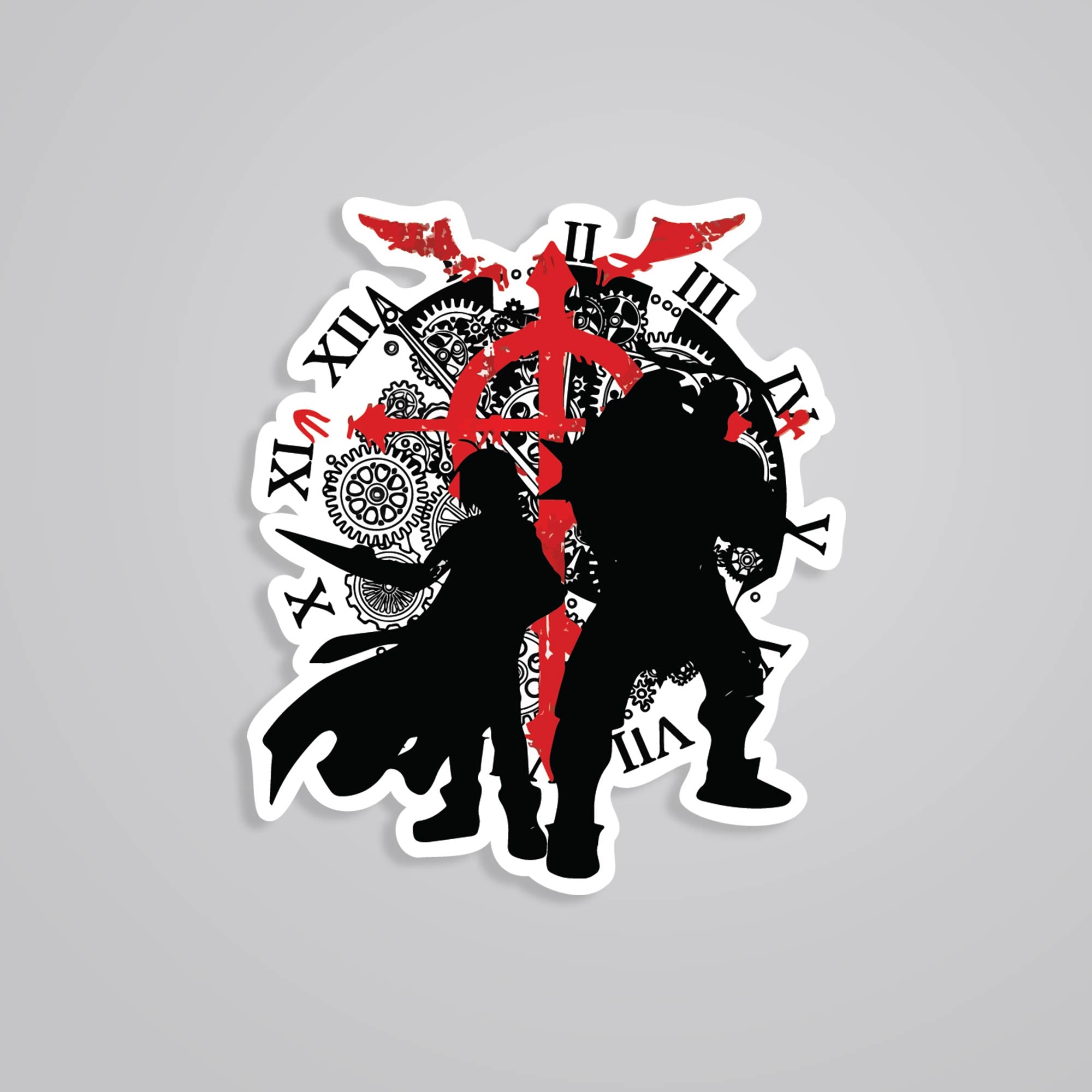 Fomo Store Stickers Anime Edward & Al in Black Silhouette