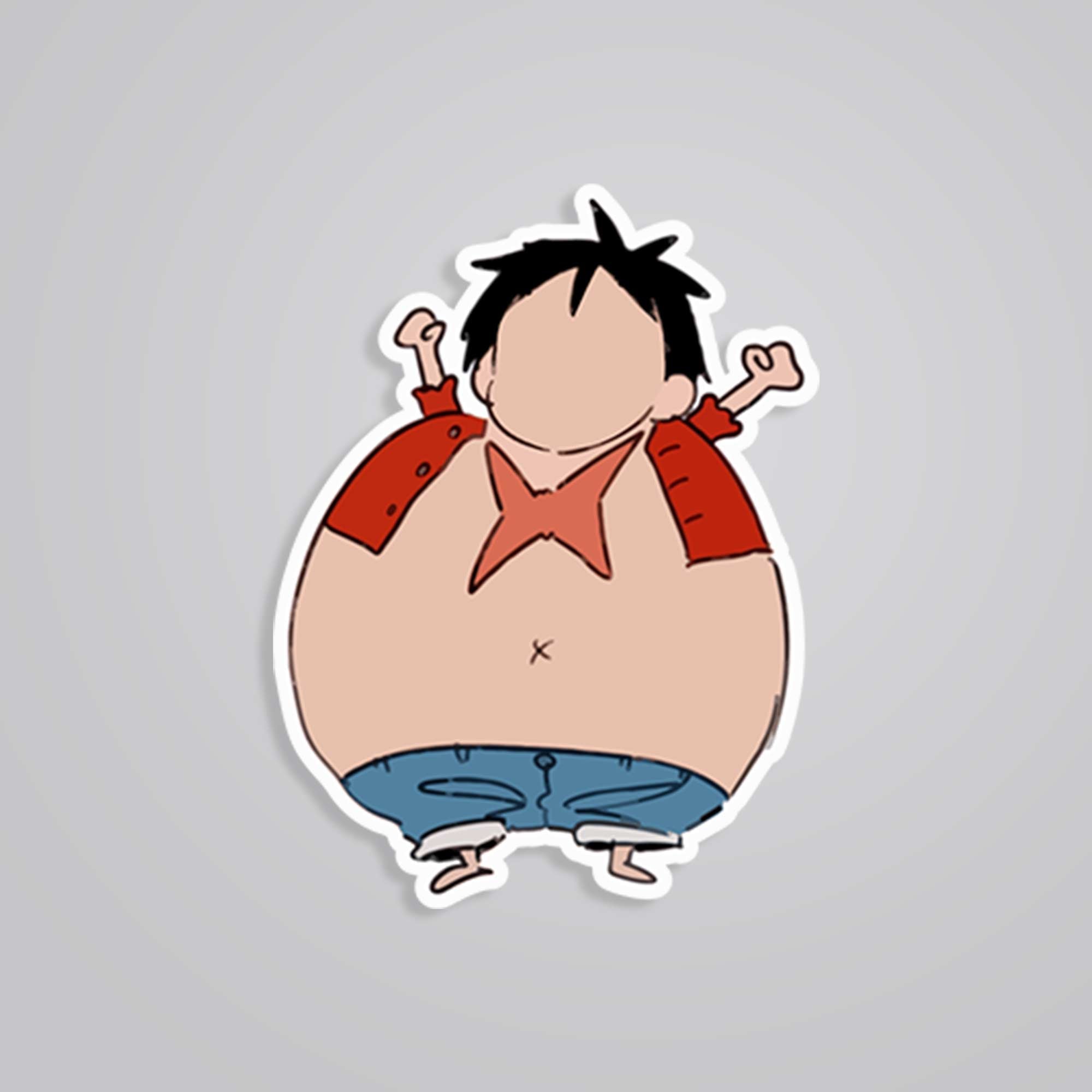 Fomo Store Stickers Anime Luffy Fat style