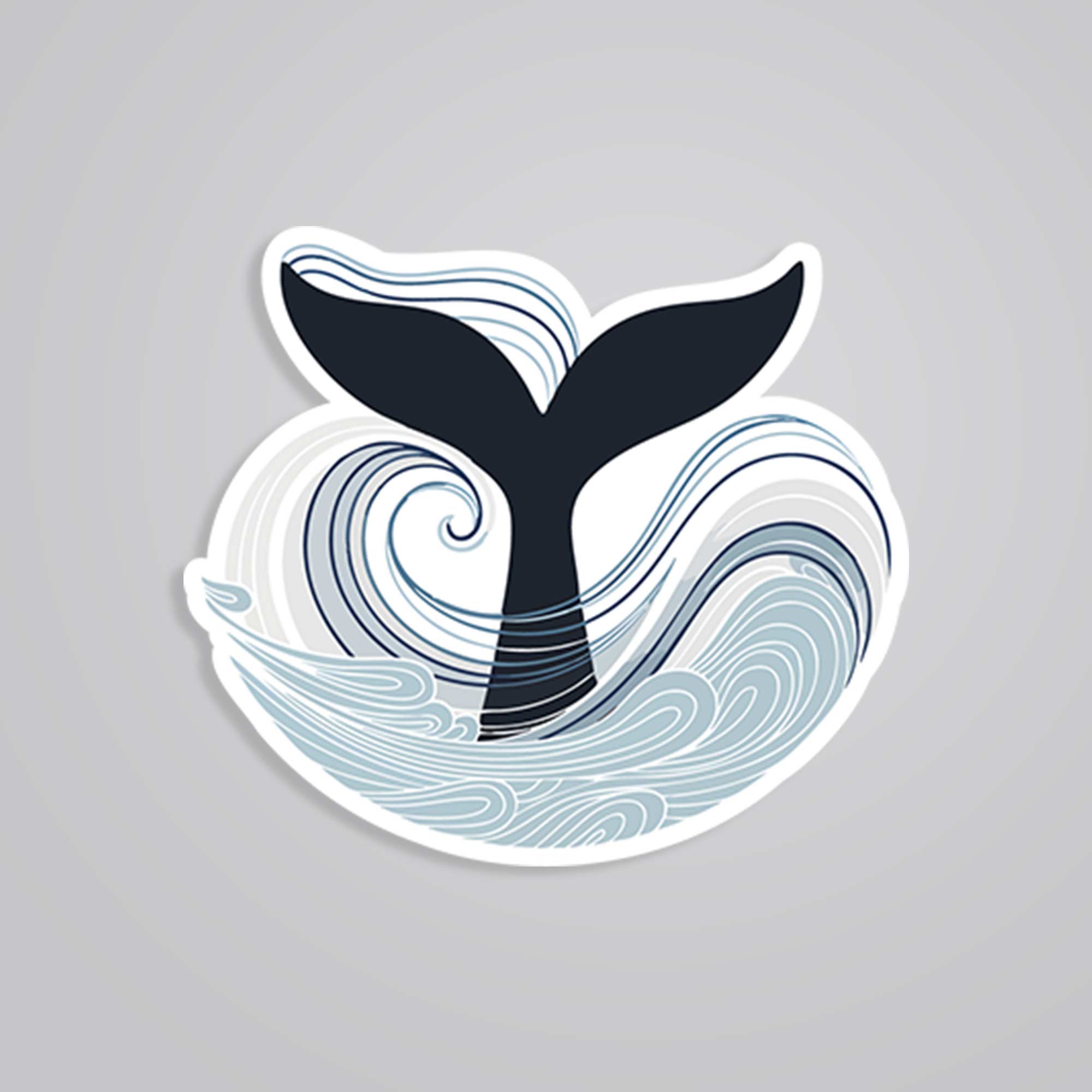 Whale Tail in Waves Casual Stickers