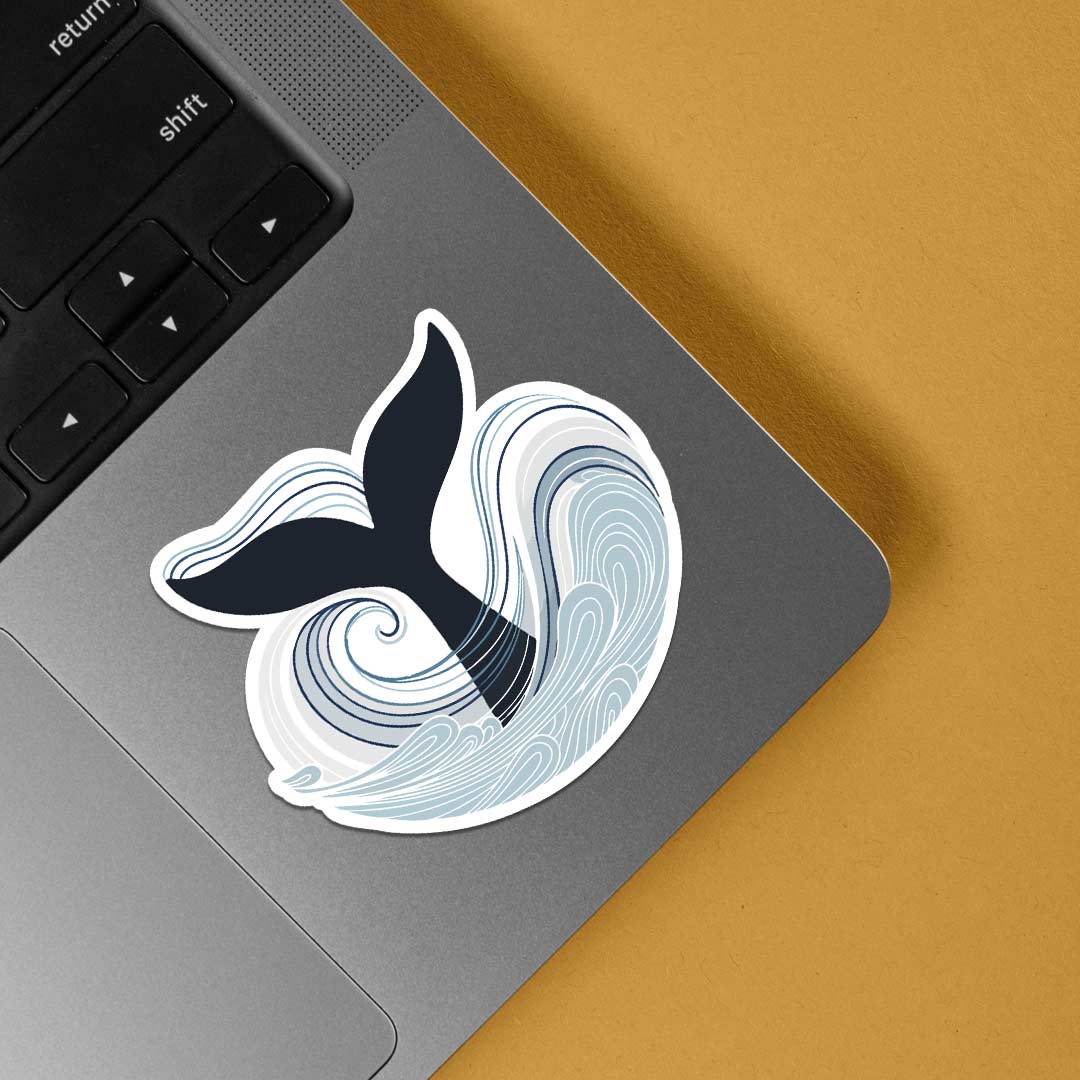 Whale Tail in Waves Casual Stickers