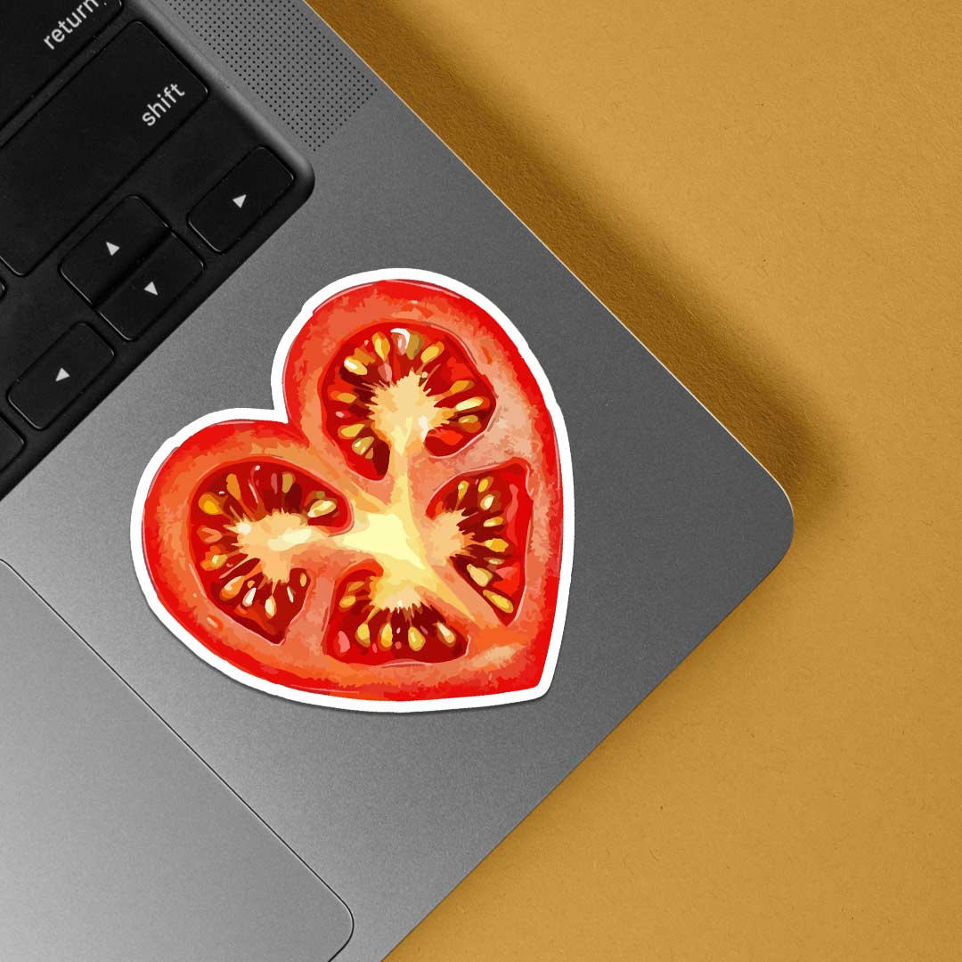 Heart Tomato Slice Casual Stickers