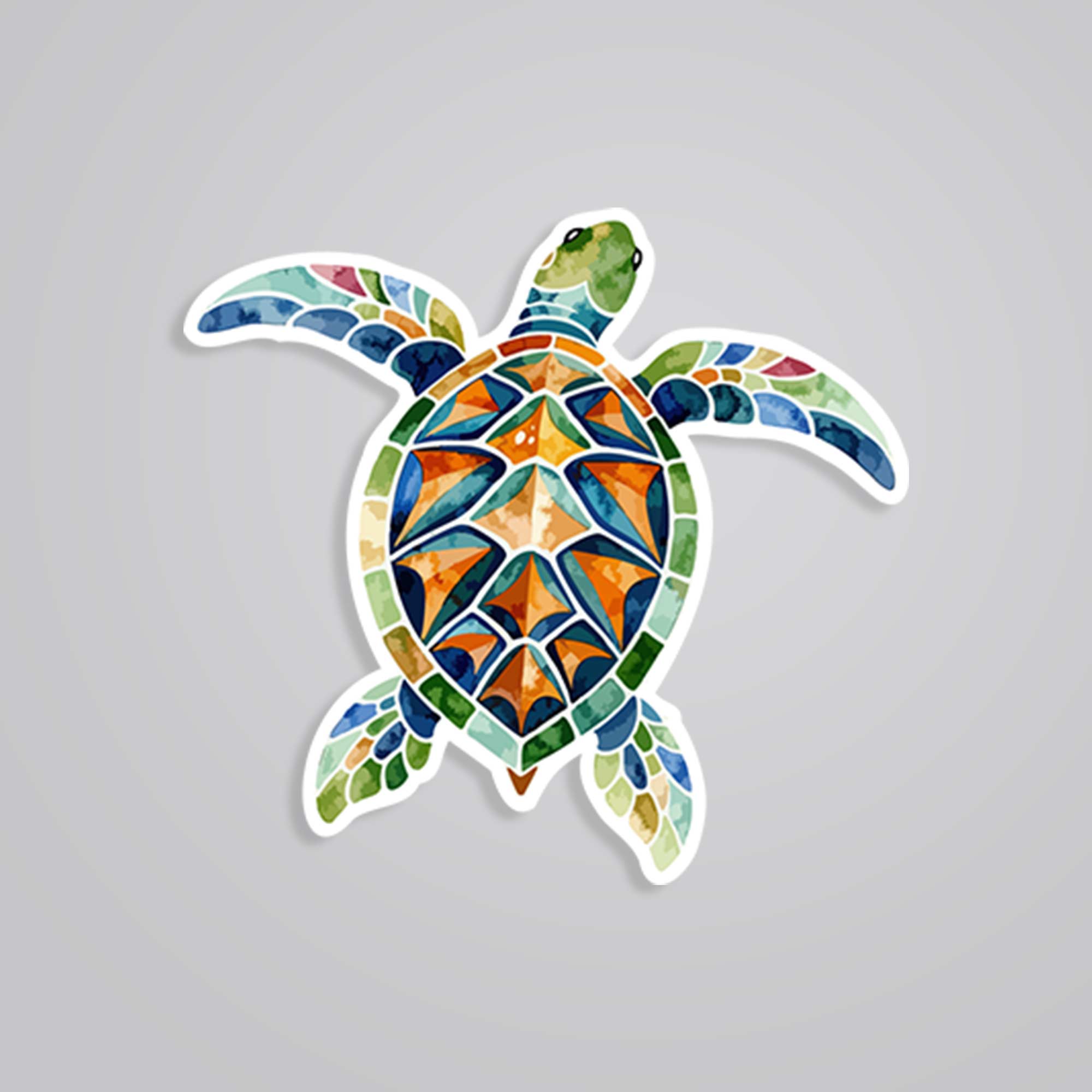 Colorful Turtle Mosaic Casual Stickers
