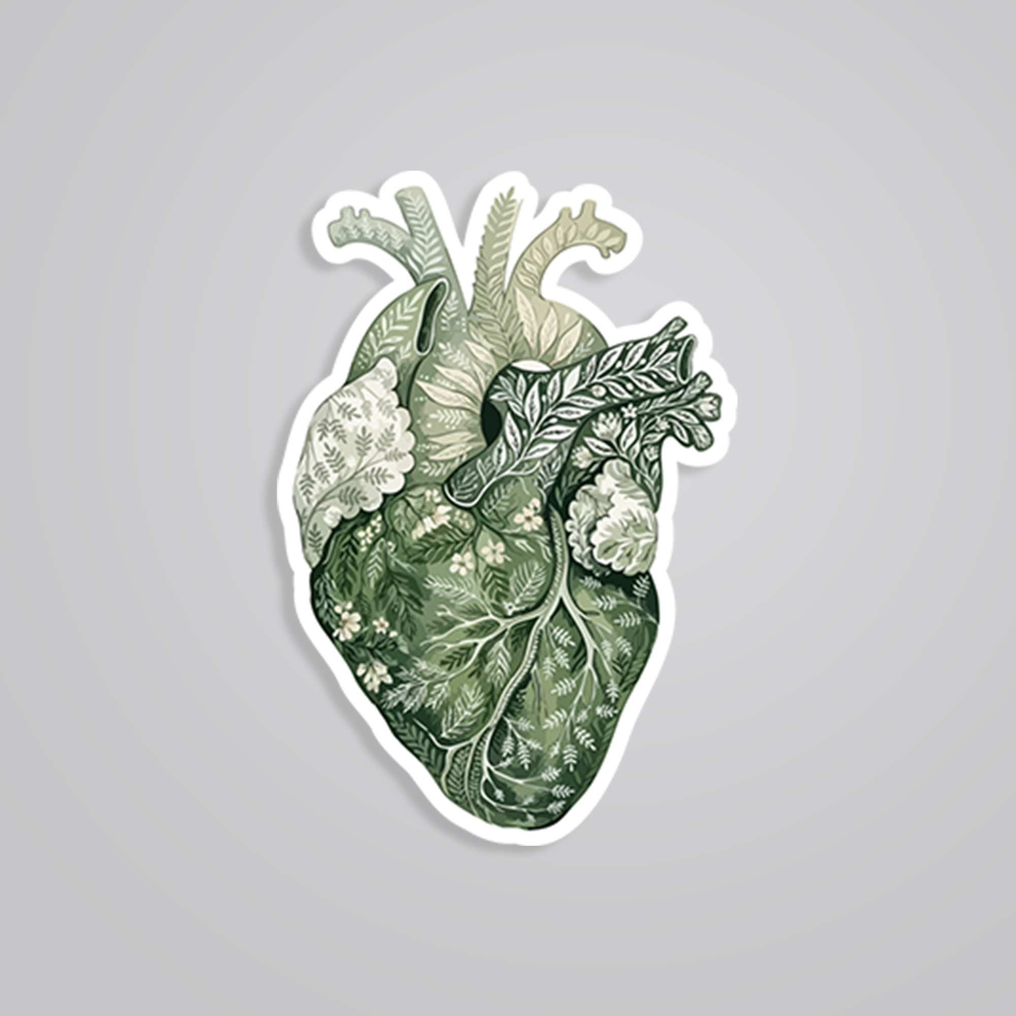 Floral Anatomy Heart Casual Stickers