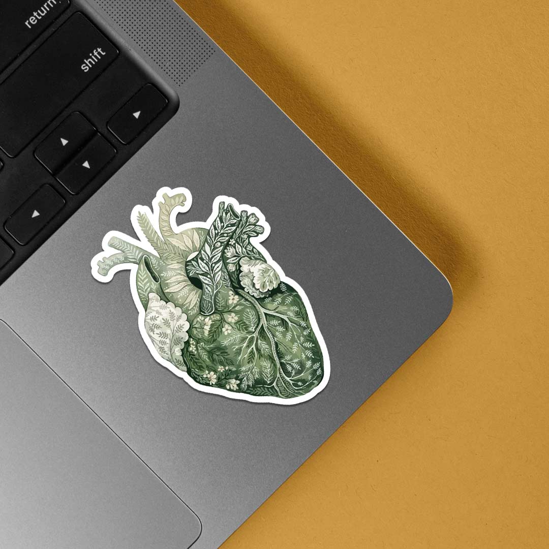 Floral Anatomy Heart Casual Stickers